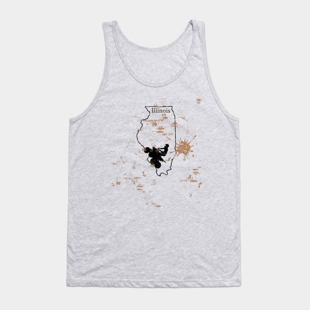 Illinois Off Road ATV Mud State Map Tank Top by TeeCreations